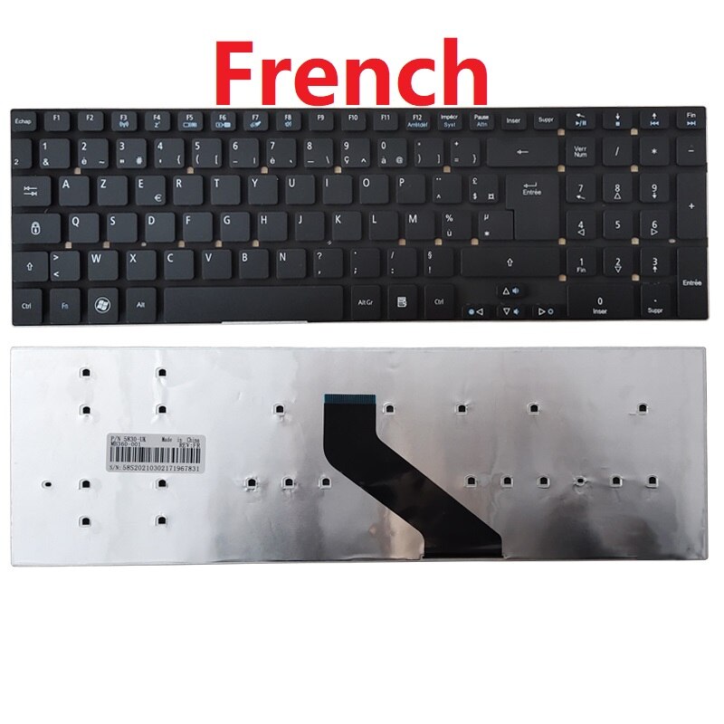 Teclado de EE. UU./FR/francés/SP/español/BR/brasileño para ACER Aspire, V3-551, V3-551G, V3-571, V3-571G, V3-731, V3-772: FR