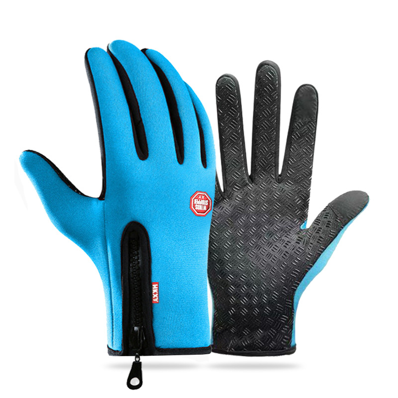 1 Piece of Sports Gloves, Outdoor Cycling, Skiing and Mountaineering Gloves, Autumn and Winter Touch Screen Non-Slip Gloves, Waterproof, Windproof and Warm Gloves: Blue / XL
