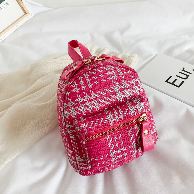 Kinderen Rugzak Geruite Vrouwen Tas Rugzak Een-Handed Bag Baby Leisure Reistas Kid 'S Meisjes Leuke school Boekentas: Red
