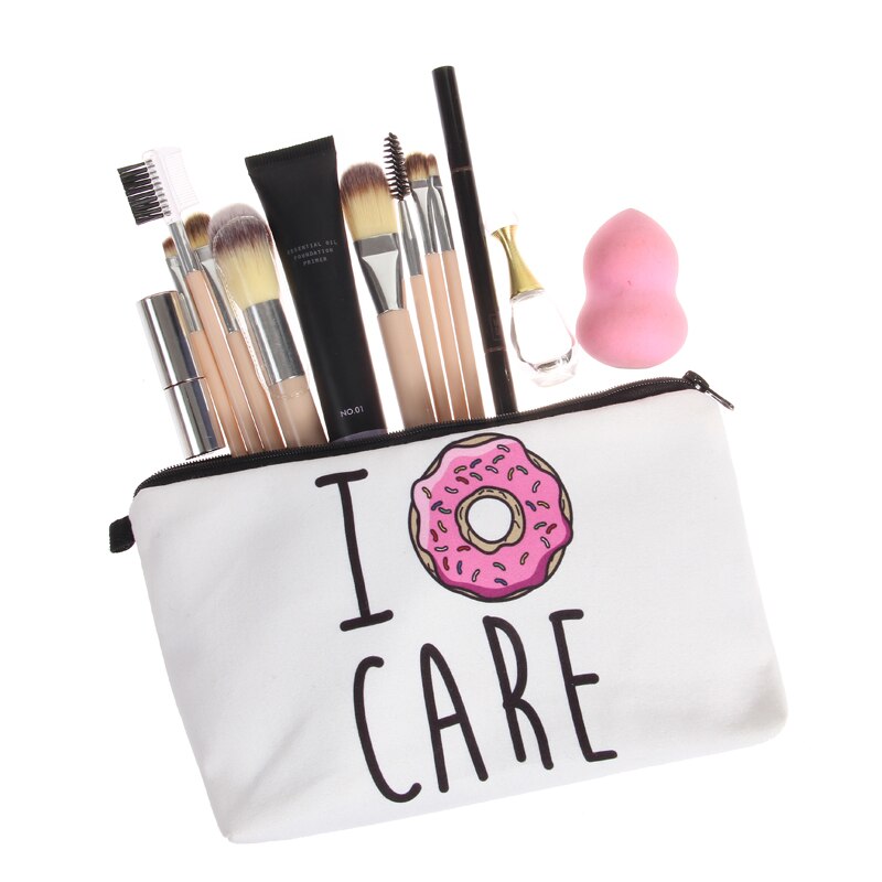 Jom Tokoy Mode Cosmetische Organisator Zak Donuts Warmte-overdracht Afdrukken Cosmetische Tas Mode Vrouwen Make-Up Tas