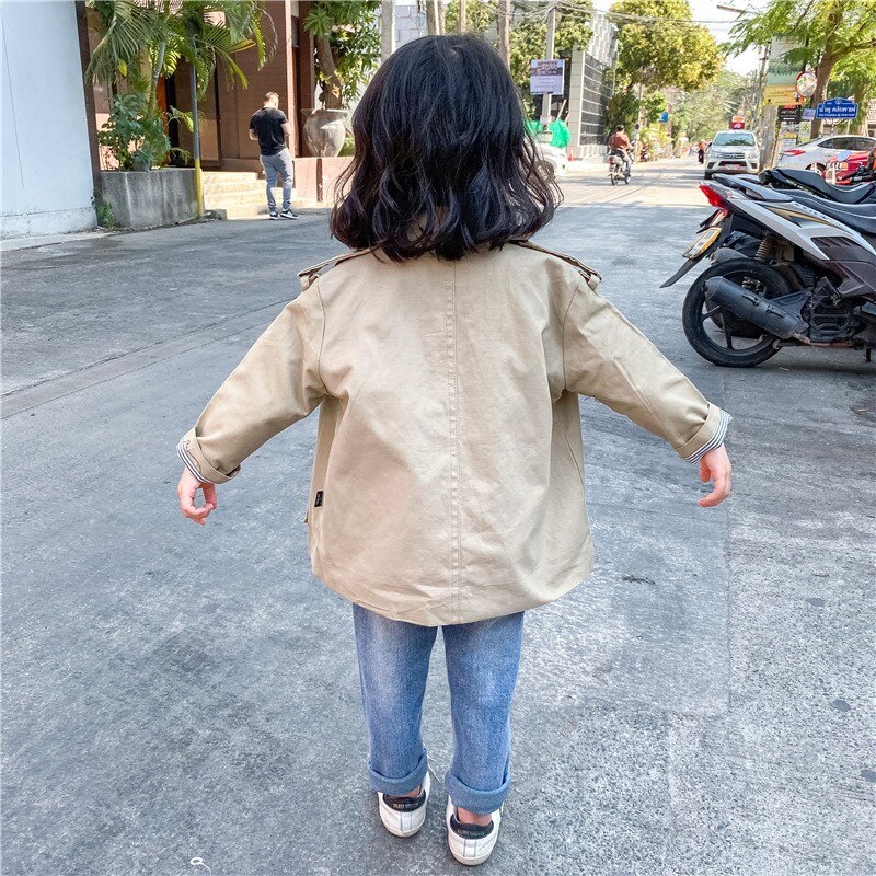 Spring Kids Windbreaker For Girls Jackets And Coats Classic Boys Trench Coat Children Outerwear Coats