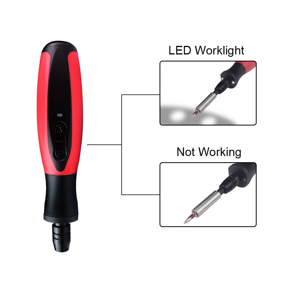 Elektrisk skruvmejsel usb uppladdningsbar stjärnskruvmejsel bits set litiumjonbatteri elreparationsverktyg med led-ljus