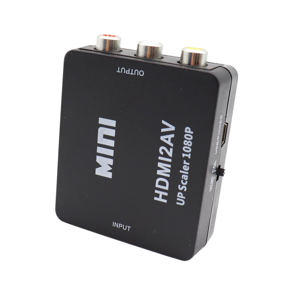 MINI HDMI compatible con RCA AV/CVBS Adaptador convertidor AV de vídeo compuesto HDMI2AV para TV VHS VCR DVD