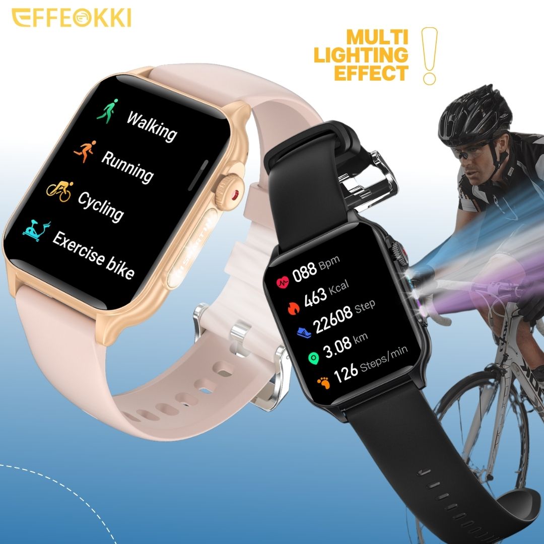 Montre connectée haut de gamme pour hommes et femmes, effet de lumière respirante colorée, fréquence cardiaque cool, montre-bracelet étanche