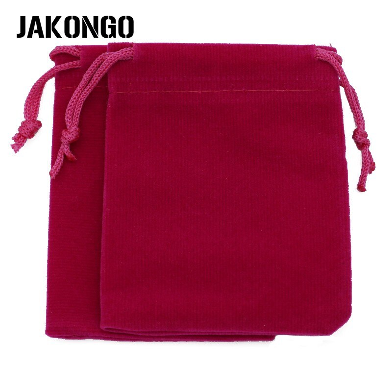 JAKONGO 10 teile/los 7X9cm 9X12cm Samt Schmuck Verpackung Display Taschen & Schmuck Beutel Kordelzug Verpackung Taschen 6 Farben: Rose Red / 9x12cm