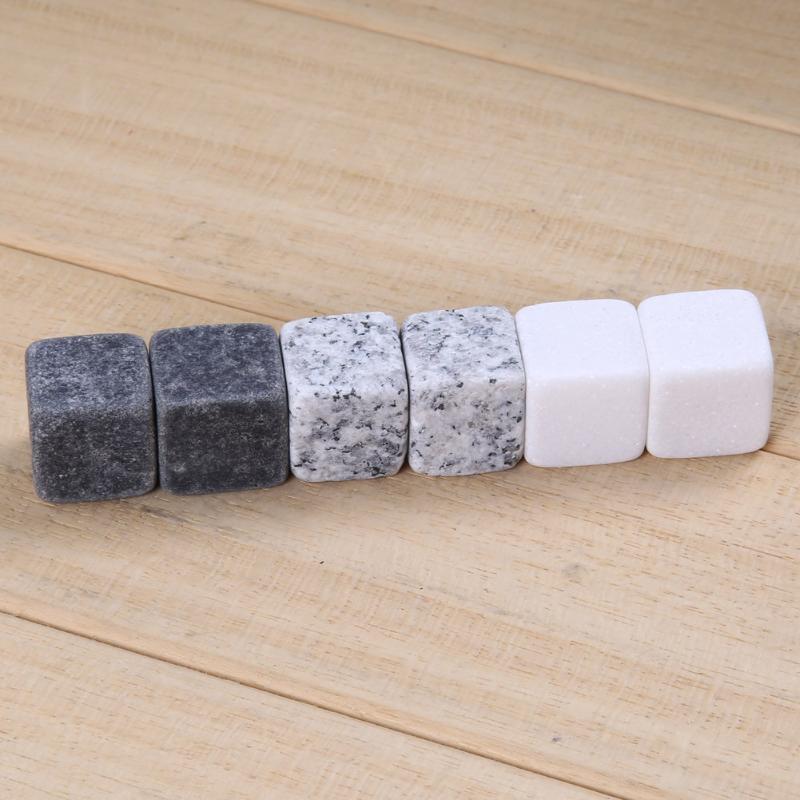 6Pcs Natural Whiskey Stones Rock Ice Stone Sipping Whisky Alcohol Cooler Wedding Favor Christmas Bar Accessories
