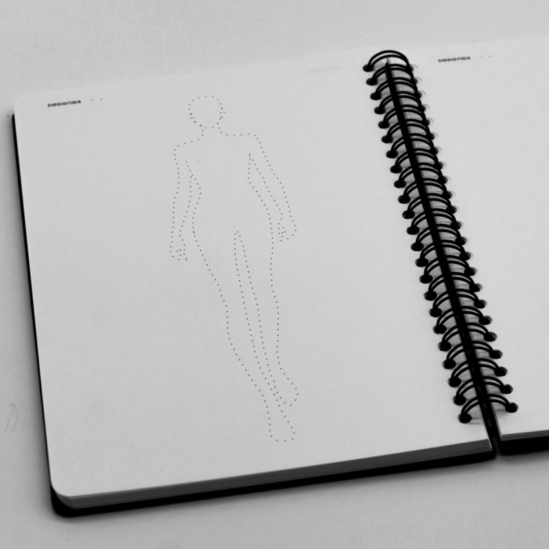 A5 Women Notebook Human Body Notebook Sketch Style Renderings Clothing Tools 50 sheets paper(120g)