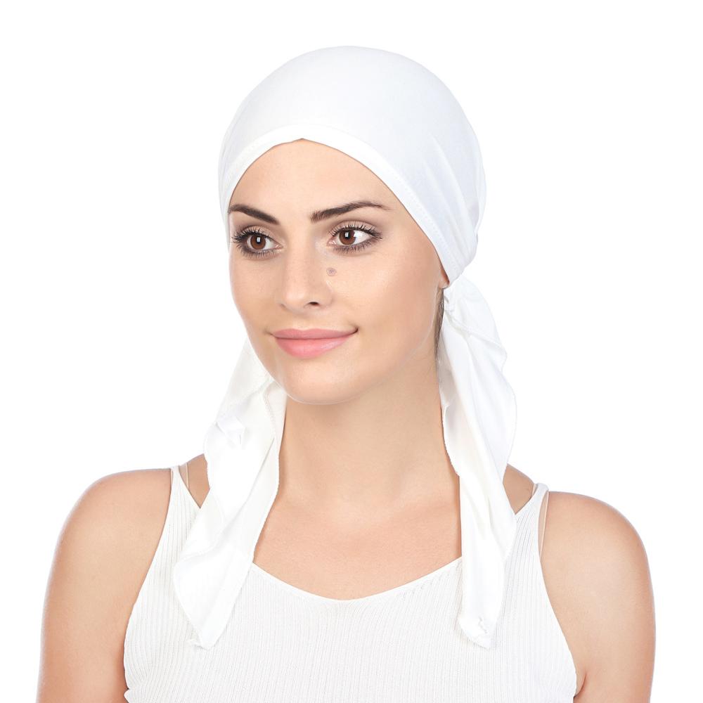 Gorro de hijab musulmán para mujer, pañuelo árabe para la cabeza, listo para usar, turbante, color sólido: 3