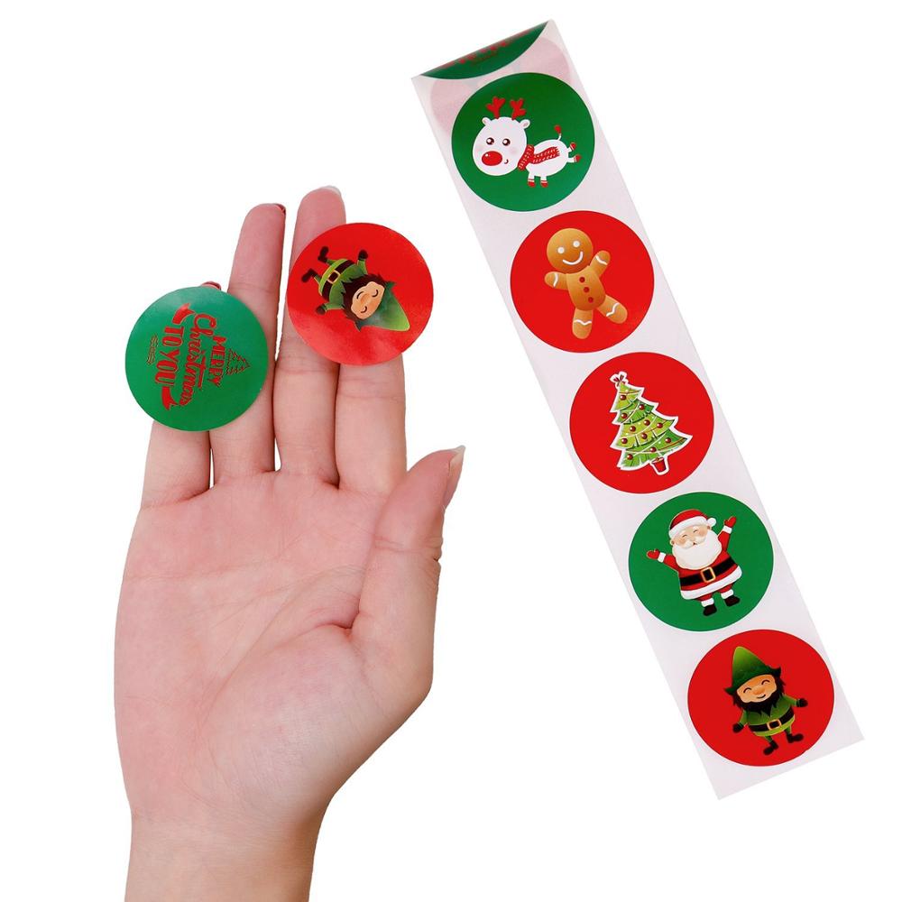 500pcs Cute Christmas Stickers Roll Santa Award For Kid Party Diary Decoration Family Label Sealing Decor Stickers