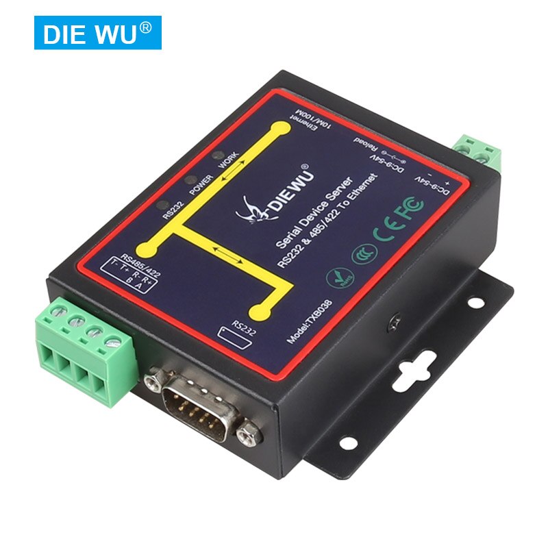 TXI038 Seriële Naar Ethernet Converter Adapter RS232 RS485 Naar Tcp/Ip Serial Device Server Modbus Ondersteuning Tcp/Rtu/Udp modus