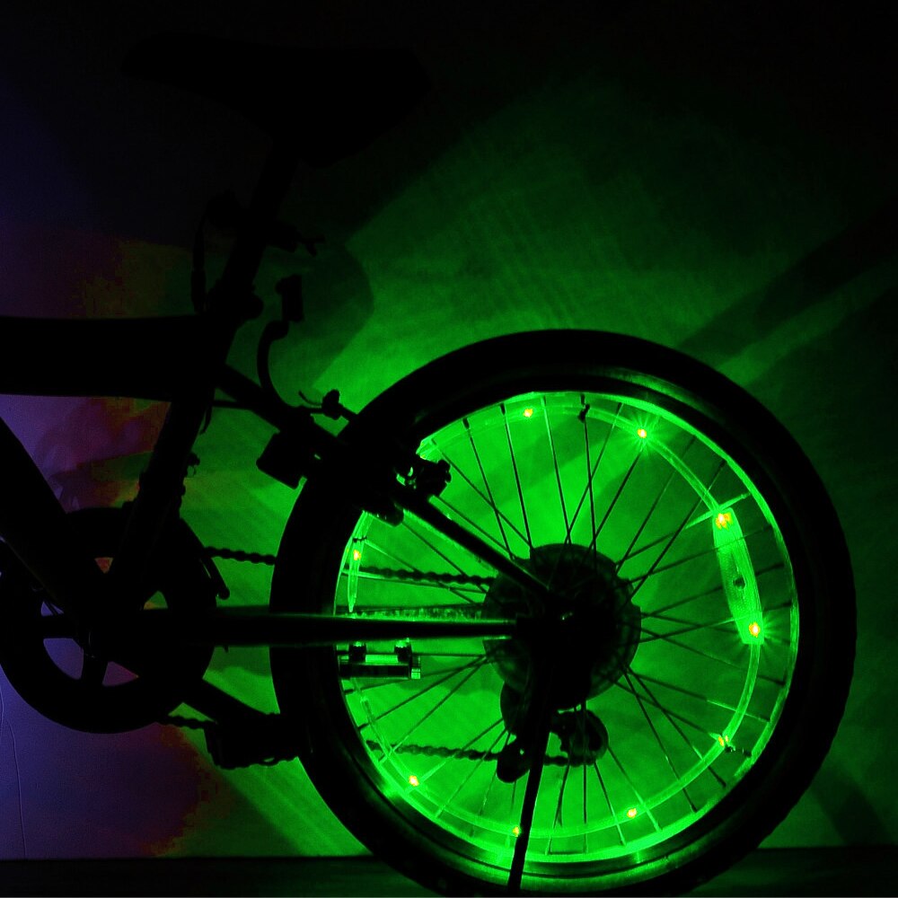 Bike Lights Practical Cycling Sports Supplies Wheel Spokes LED Lights Night Riding Decorative Lights: green