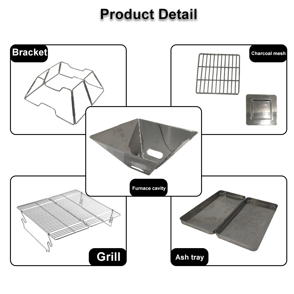 Camping Houtkachel Vuurkorf Camping Vuur Houtkachel Draagbare Vouwen Wandeling Barbecue Bbq Houtskool Grill Stand