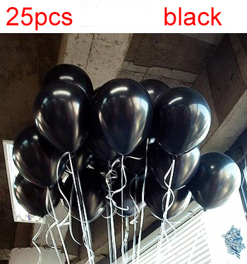25 stks/partij Party Bruiloft Decoratie Multicolor roze witte Ballon Verdikking Peer Impulsen Gelukkige Verjaardag Feestartikelen Ballonnen: Black