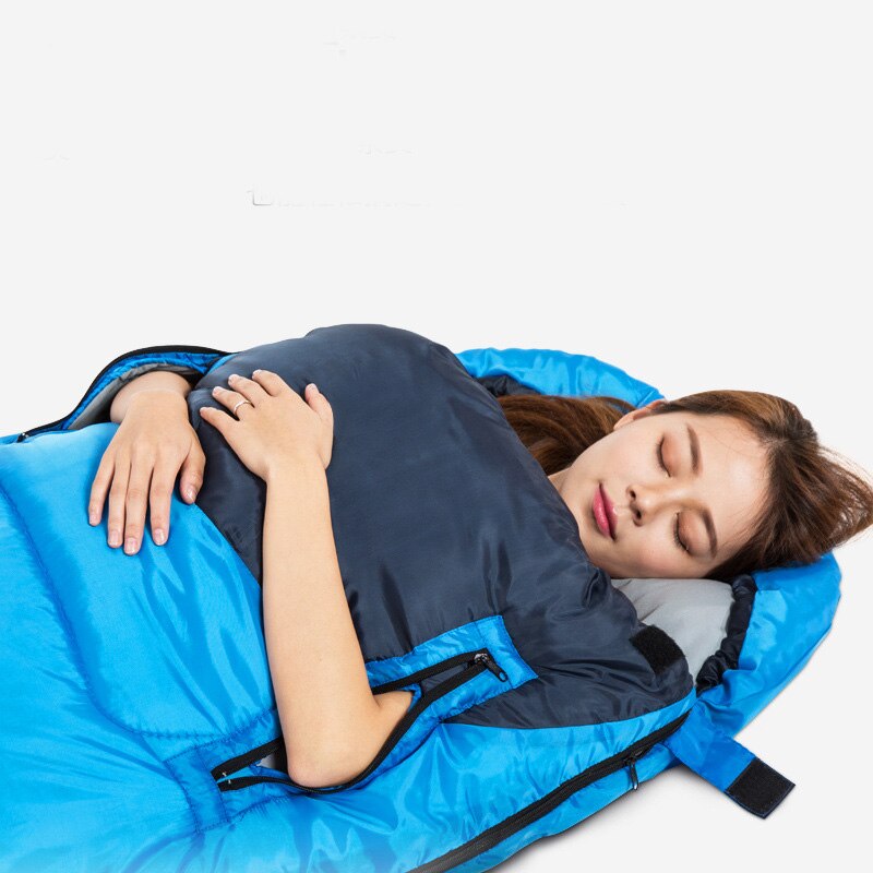 Las manos de 1,60 kg pueden alcanzar el saco de dormir cálido de algodón para acampar al aire libre para adultos adecuado para la forma humana se puede empalmar bolsa de ocio