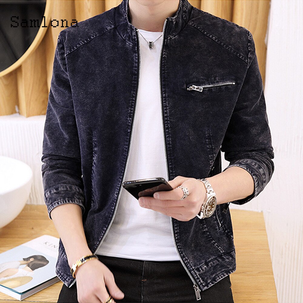 Veste Denim Décontractée et Chaude pour Homme