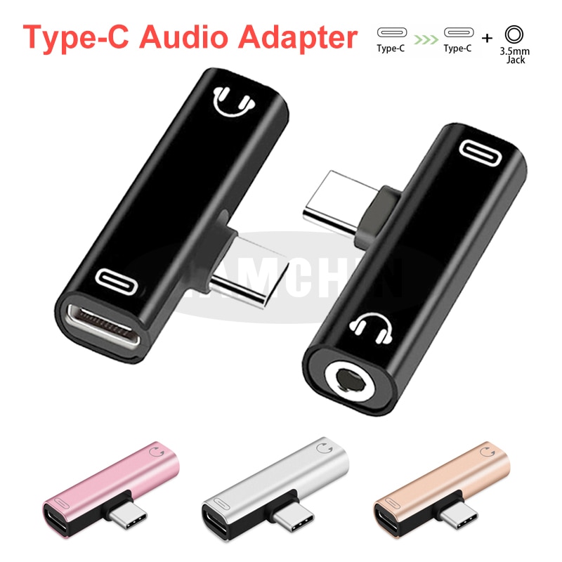 2 in 1 Mini Type C naar Aux Adapter Type C naar Type C Type-C naar 3.5mm Jack oortelefoon Kabel Usb C Aux Opladen Adapter Voor Huawei Sams