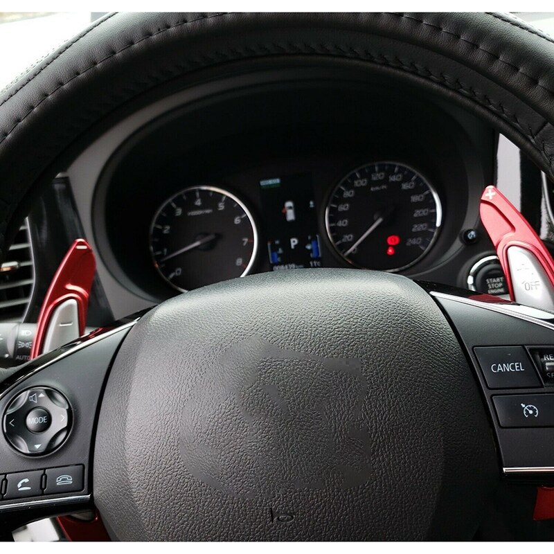 Red Aluminum Alloy Steering Wheel Paddle Shifter Extension for Mitsubishi Lancer Evo X