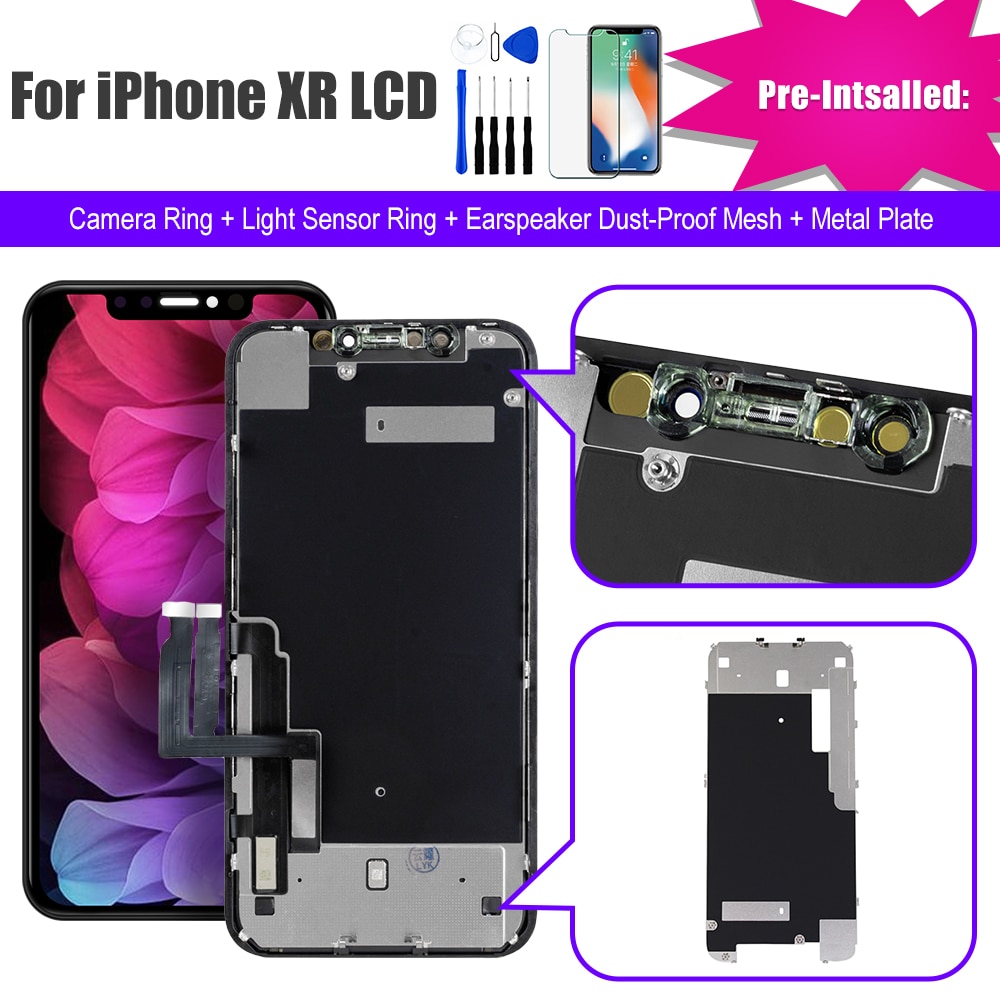 Fabrikspris för iphone xr x xs xs max display oled pekskärm lcd display 1:1 oem incell för iphone 11 monteringstopp