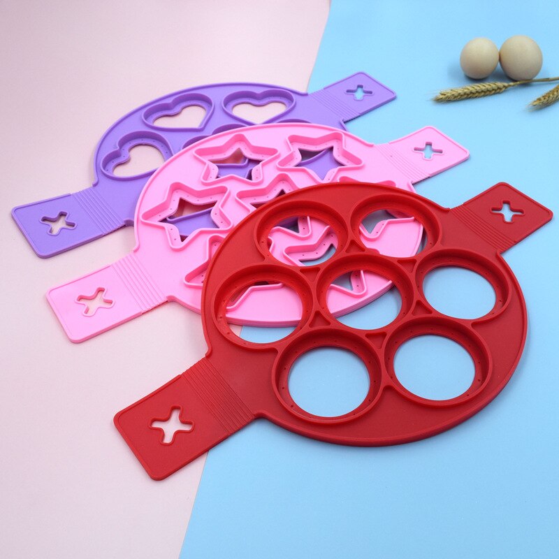 1Pcs Silicone Non Stick Fantastische Ei Pannenkoek Maker Ring Keuken Bakken Omelet Mallen Flip Fornuis Ei Ring Mold