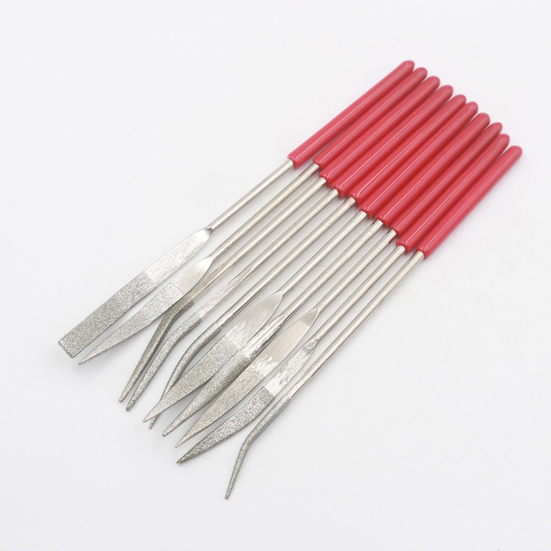 GTBL Curved Mini Diamond File Set Needle File Set Coated Diamond File Metal File Set