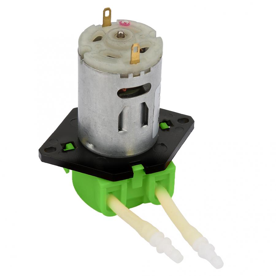 Peristaltic Pump 12V ABS Silicone Green Peristaltic Liquid Dosing Self-priming Pump D2 2Pcs 4mm Connector