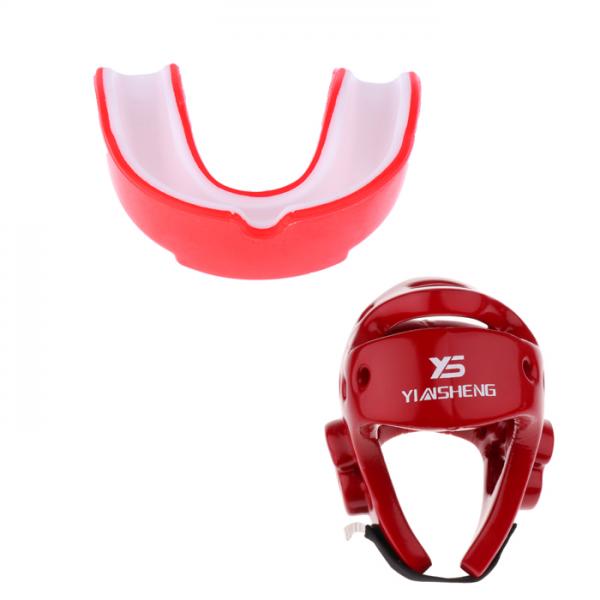 Arts Mma Boksen Protector, Hoofdbeschermer Helm + Mma Absorptie Boksen Mouth Guard