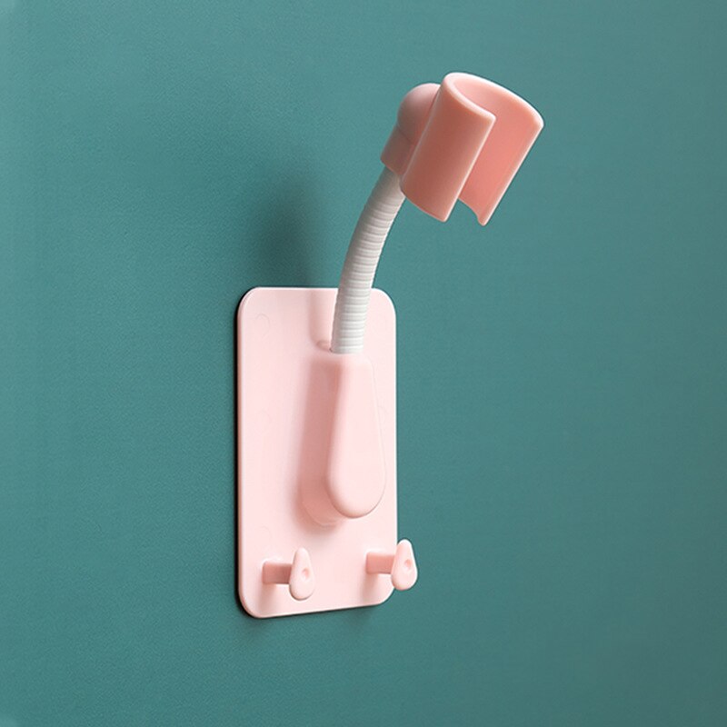 1pc Shower Head Holder Adjustable Self Adhesive Showerhead Bracket Wall Mount Stand SPA Bathroom Universal: Pink