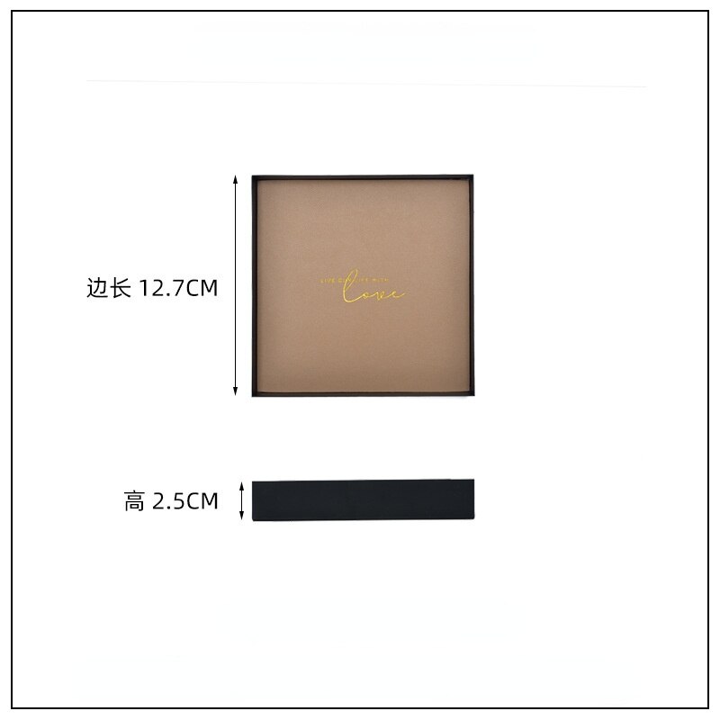Morandi – plateau de rangement en métal et fer, bloc de cuir de couleur géométrique, conteneur de finition de stockage de produits cosmétiques divers nordiques: Square S