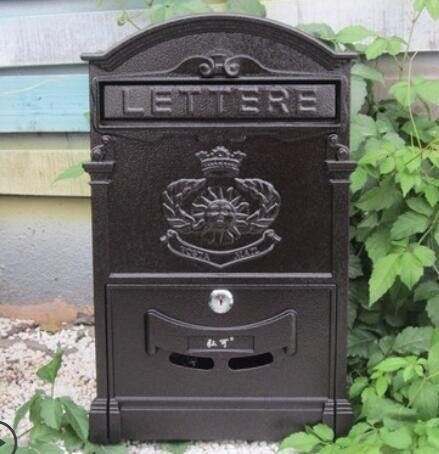 Heavy Aluminium Lockable Secure Mail Letter Post Box Mailbox Postbox Retro Metal Mail Box Garden Ornament: 1