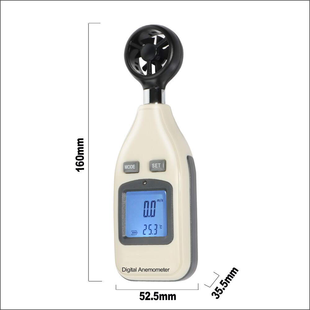 RZ Anemometer Wind Speed Meter Windmeter 0-30m/S Mini Handheld Digital Air Velocity Response Wind Speedometer Sensor