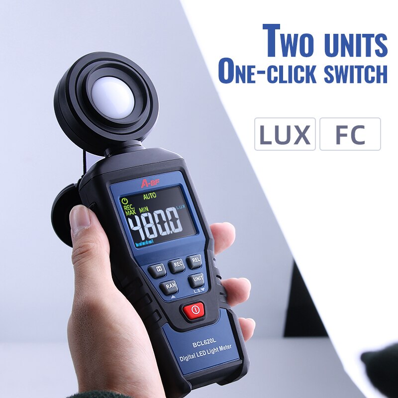 A-BF Digital Photometer Illuminometer Max Min Brightness Tester Luxmeter Photography Lighting Test Flow Light Meter Lux Fc Test
