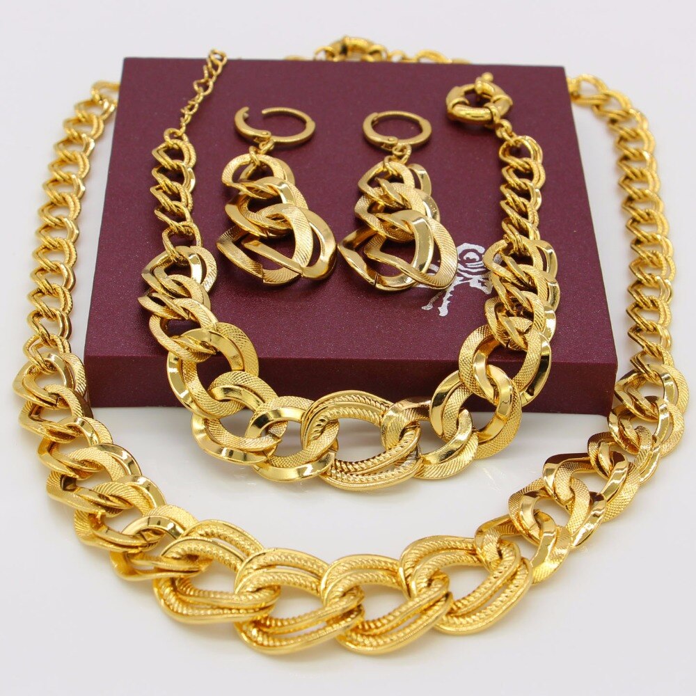 Adixyn Äthiopischen Hochzeit Schmuck setzt Gold Farbe Halskette/Ohrring/Armbinde Schmuck Afrikanischen/Eritrea/Indien Frauen