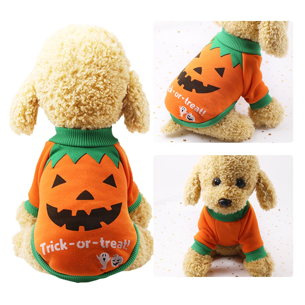 Halloween Carnaval Kat Kleding Funny Pet Kleding Winter Warme Hond Pompoen Pak Halloween Kostuum Partij Kleding Voor Puppy Kat Hond