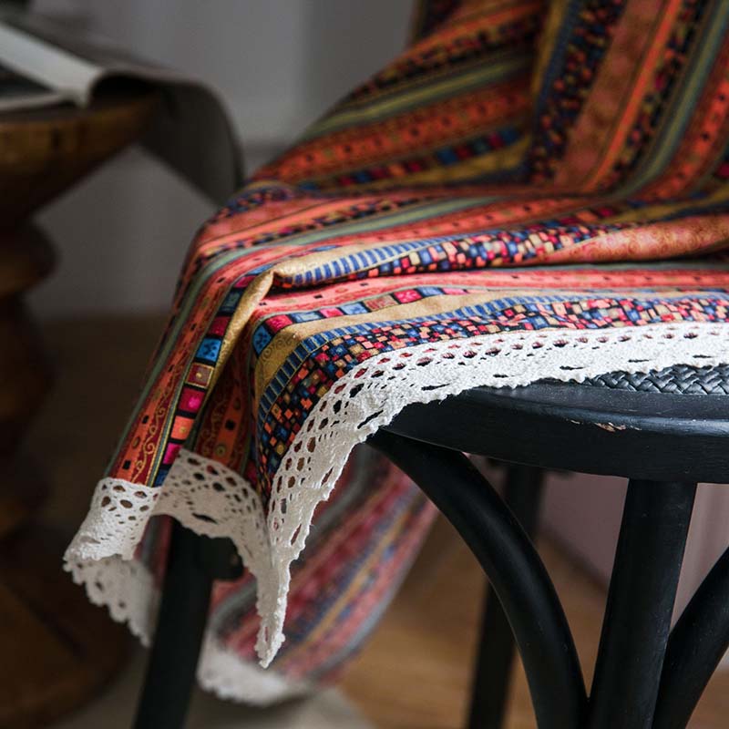 Boho røde gardiner til soveværelse stue luksus marokko etnisk stribet bomuld linned rør gardiner køkken karnap gardiner