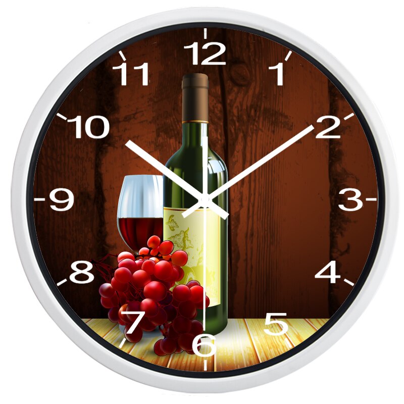 Reloj de pared para restaurante occidental, Hotel, vino tinto, tienda de vino, cocina, comedor