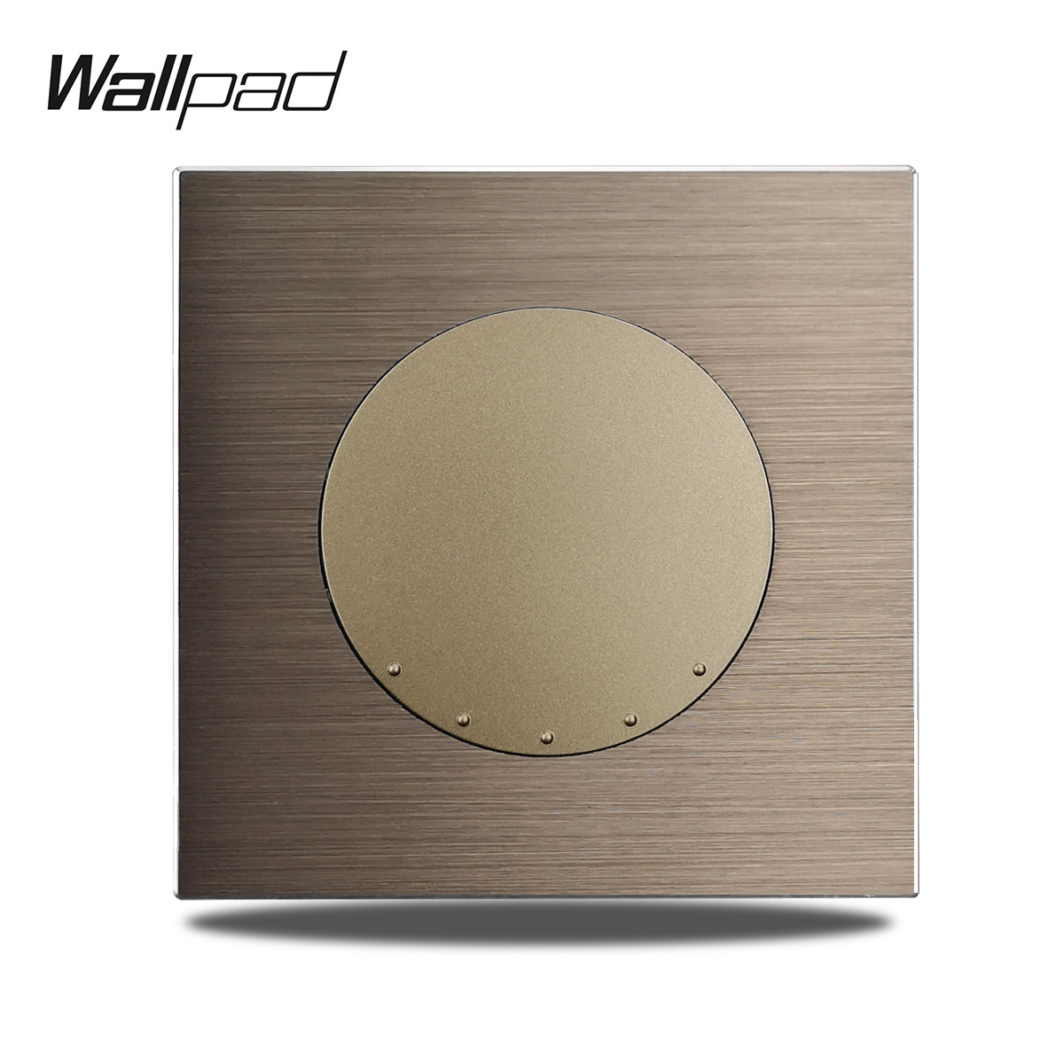 Bruine Wandschakelaar Met Ronde Led-Lichtknop 1 2 3 4 Bende Lichtschakelaar Geborsteld Aluminium Metalen Paneel, L6 Serie: 4XL / Black