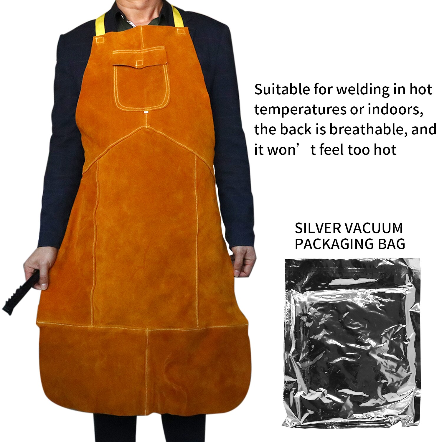 Welding apron full leather chest protector safety overalls