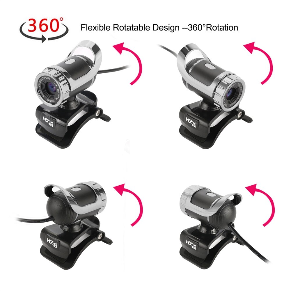 HXSJ LG-68 Desktop Webcam USB Camera Web Camera with Sound-absorbing Microphone Video Call Webcam for PC Laptop Desktop Computer