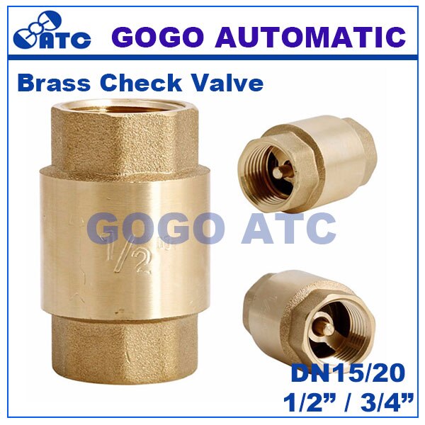 Wysokiej jakości mosiężny pionowy zawór zwrotny sprężynowy robić wodomierza DN15/DN20/DN25 1/2 "3/4" 1 cal