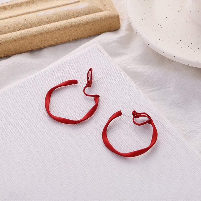 Verweven Twist Cirkel Geometrische Ronde Hoop Clip Op Oorbellen Voor Vrouwen Accessoires Retro Geen Doorstoken Oorbellen Sieraden: 003