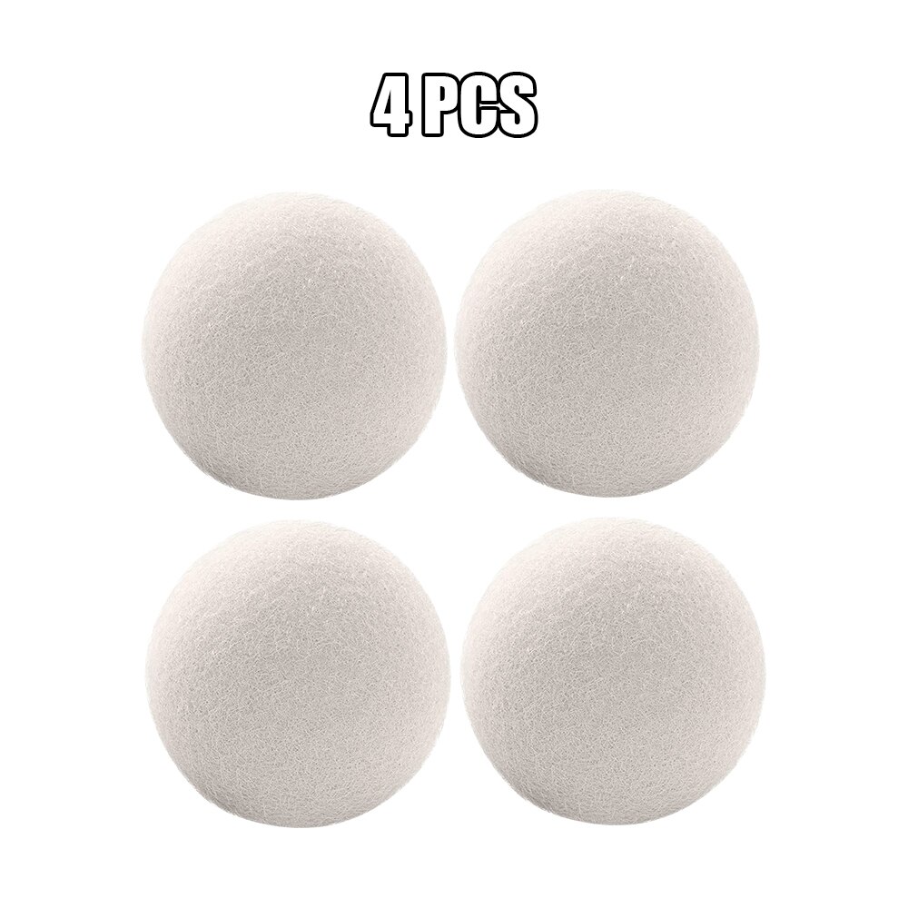 Bolas de secador de lana reutilizables, suavizador de ropa, Bola Especial para el hogar, antienredos, para secar la ropa, 5CM: 4 PCS 5 CM