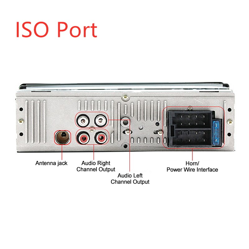 Bluetooth Autoradio Radio estéreo de coche FM RECEPTOR DE entrada Aux SD USB JSD-520 12V en el salpicadero 1 din reproductor Multimedia de MP3 para coche: ISO port