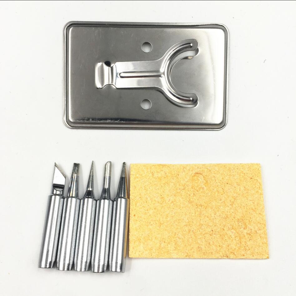 Adjustable Temperature Electric Soldering Iron 220V 110V 60W Welding Solder Rework Station Heat Pencil 5pcs Tips Repair Tool: Accessories Sets / US