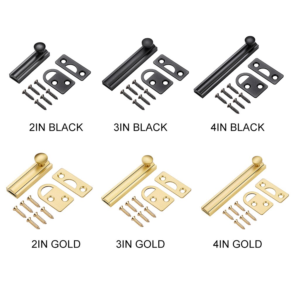 Barn Slide Bolt Home Anti Theft Windows Brass Door Latch Lock Bathroom Security Hardware Easy Install Concealed Gate With Screws