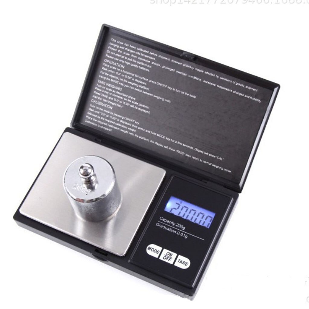 Digital Pocket Scale, Mini Weigh Gram, 6 Units Conversion with LCD Display for Food, Jewelry, Coffee (Battery Included): 200g