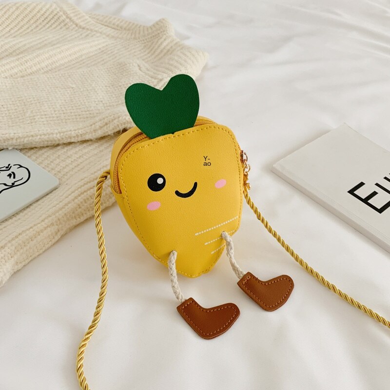 freundlicher Taschen Nette Hässliche Meng Karotte Crossbody-tasche Karikatur Männer Und Frauen Baby Zubehör Tasche: Gelb