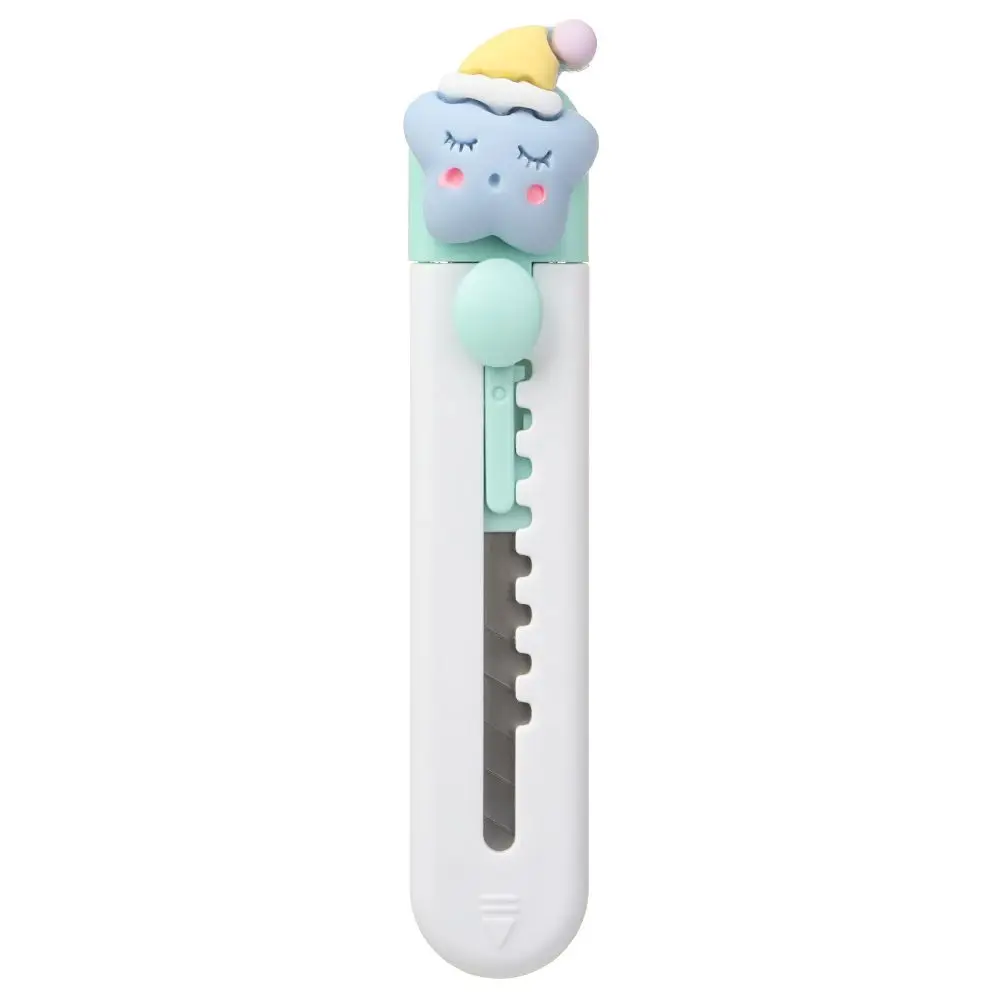 Mini cuchillo utilitario portátil con forma de pata de gato rosa, cortador retráctil, abridor de sobres, herramienta de corte de papel, suministros escolares y de oficina, 1 unidad: Amarillo claro