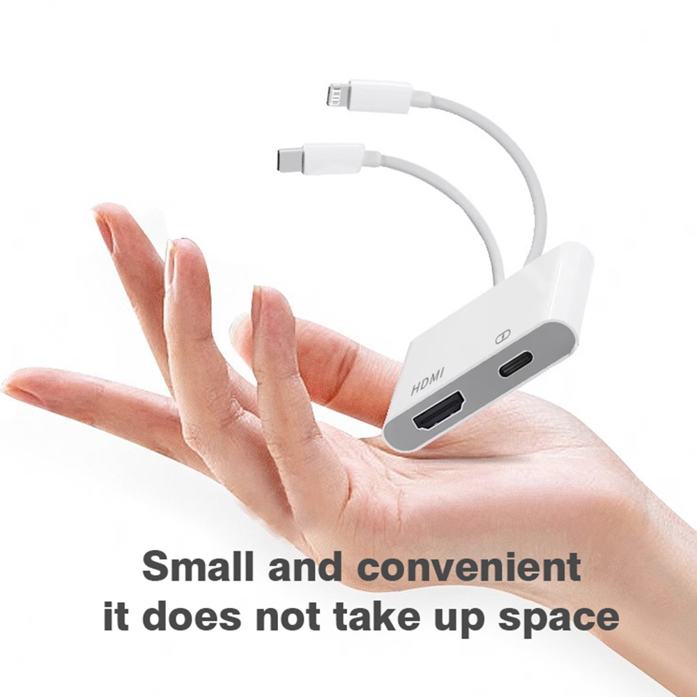 4k @ 60hz lightning/typ-c till hdmi hd-konverterare 1080p projektionslinjedisplayvideokonverterare för iphone 16 15 14 13 ipad macbook
