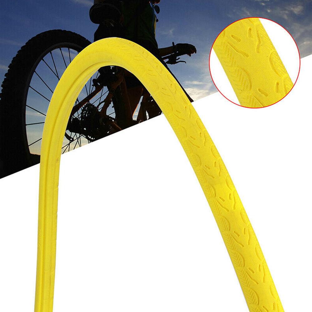 700x23C Bicycle Tire Road Fixed Gear Urban Bike Tubeless Vacuum Tyre 26 Inch Dead Speed Solid Tire Stability Bicycle Accessories: Yellow