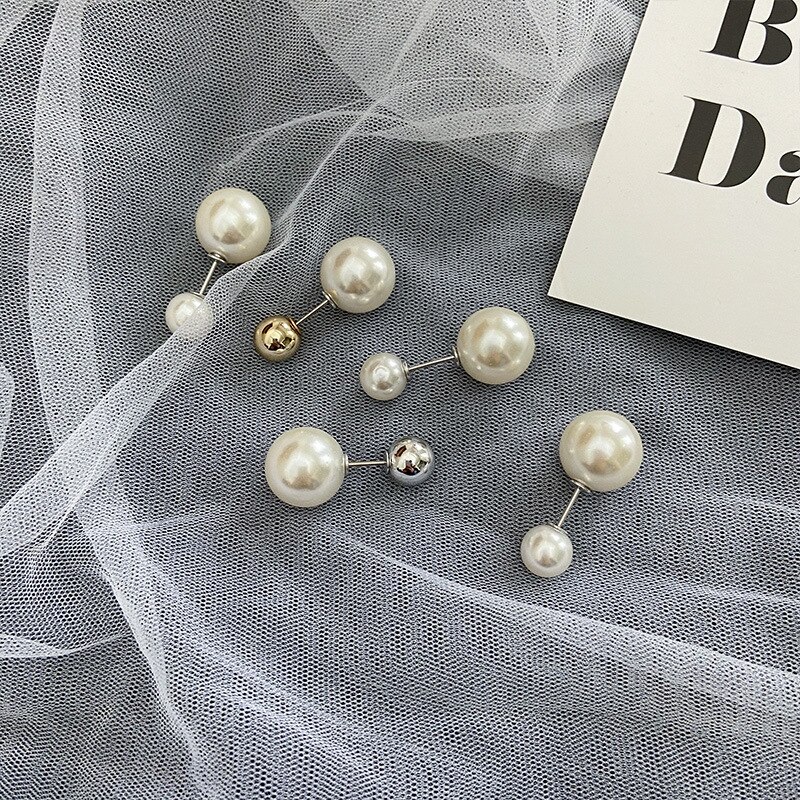 INS Network Red Pearl Brooch Female Anti-Exposure Buckle A- line Pin Fixed Clothes Small Pin Safety Pin Corsage Accessories: 9  Short Brooch Five Pieces Set